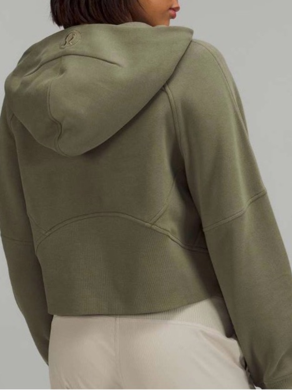 LULULEMON Oversized half zip scuba Olive Green Hooded Pullover Sweatshirt XS/S